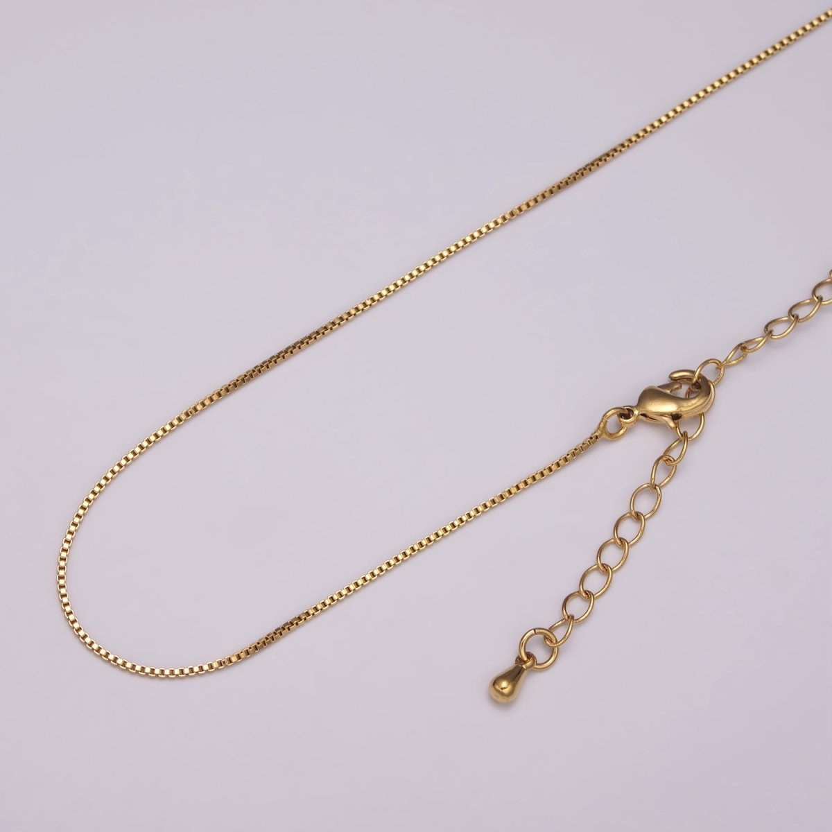 Dainty Box Chain 1mm width Chain Necklace 18K Gold Filled Ready to Wear 18" Long | WA-706 Clearance Pricing
