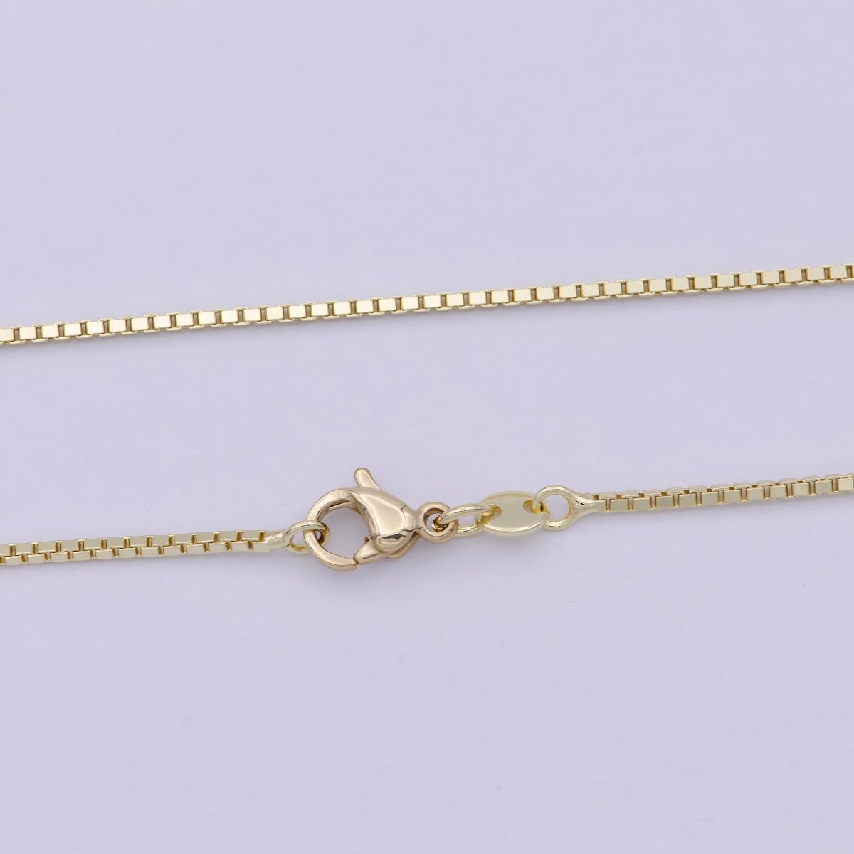 Dainty Chain box necklace 17.7 inch box, Dainty gold Box chain 1.1mm minimalist necklace jewelry supply | WA-825 Clearance Pricing
