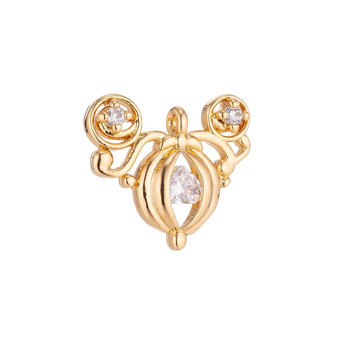 Dainty Chandelier Lamp Frame Charm CZ Crystal Mini Luxurious Gold Filled Charm Pendant C14