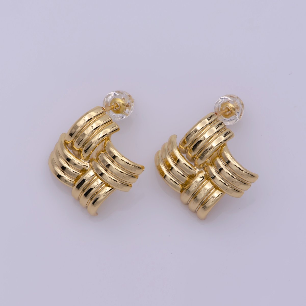 Dainty Classic Woven Knot Post Stud Earring 18k Gold Filled Earring T-238