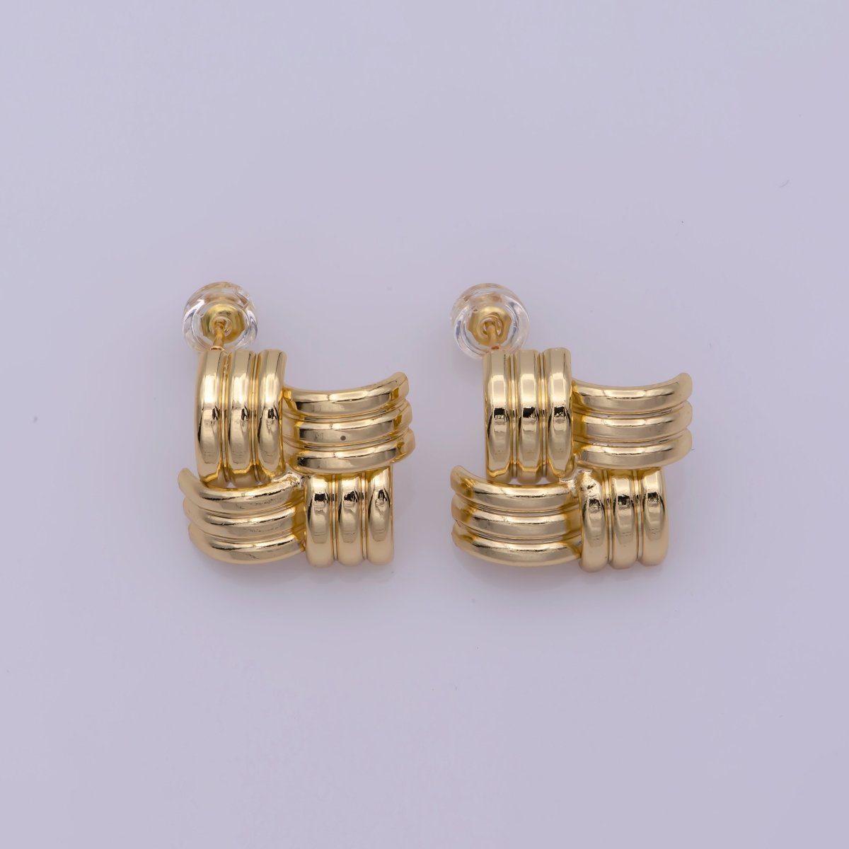Dainty Classic Woven Knot Post Stud Earring 18k Gold Filled Earring T-238