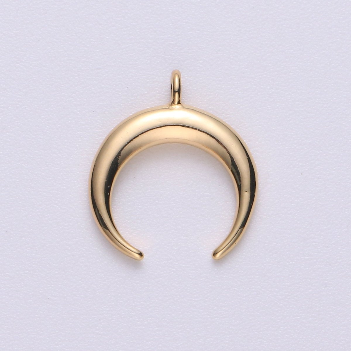 Dainty Crescent Moon Horn Charm 18k Gold Filled Upside Down Tusk Moon Pendant Bohemian Boho C Shape Curve Gold Moon Charm C-428