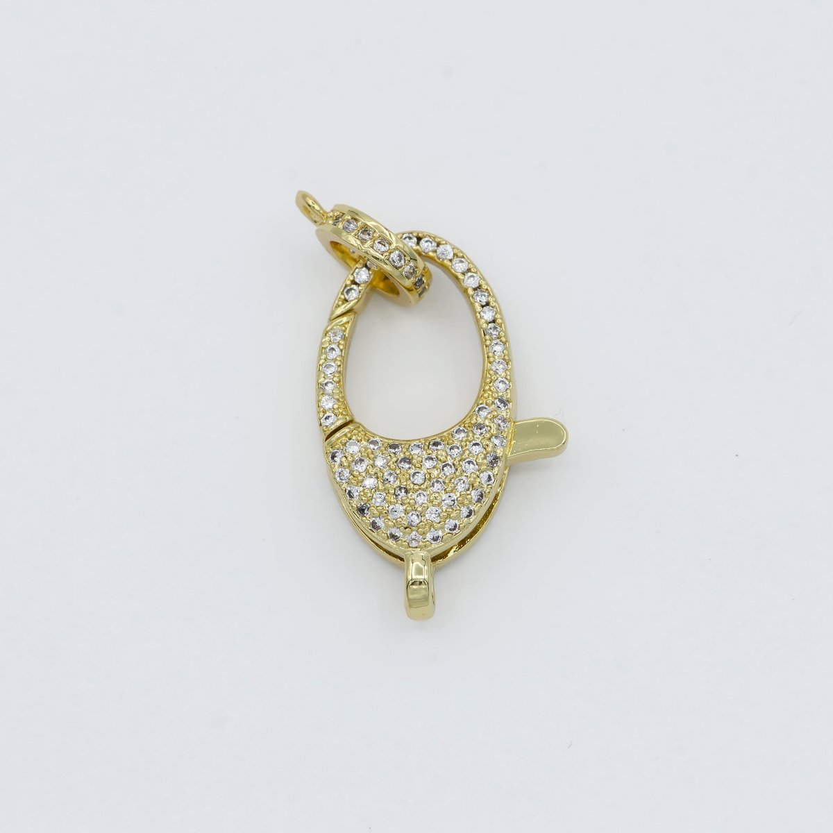 Dainty Crystal Gold Filled Oval Lobster Clasp with Jump Ring  L-315