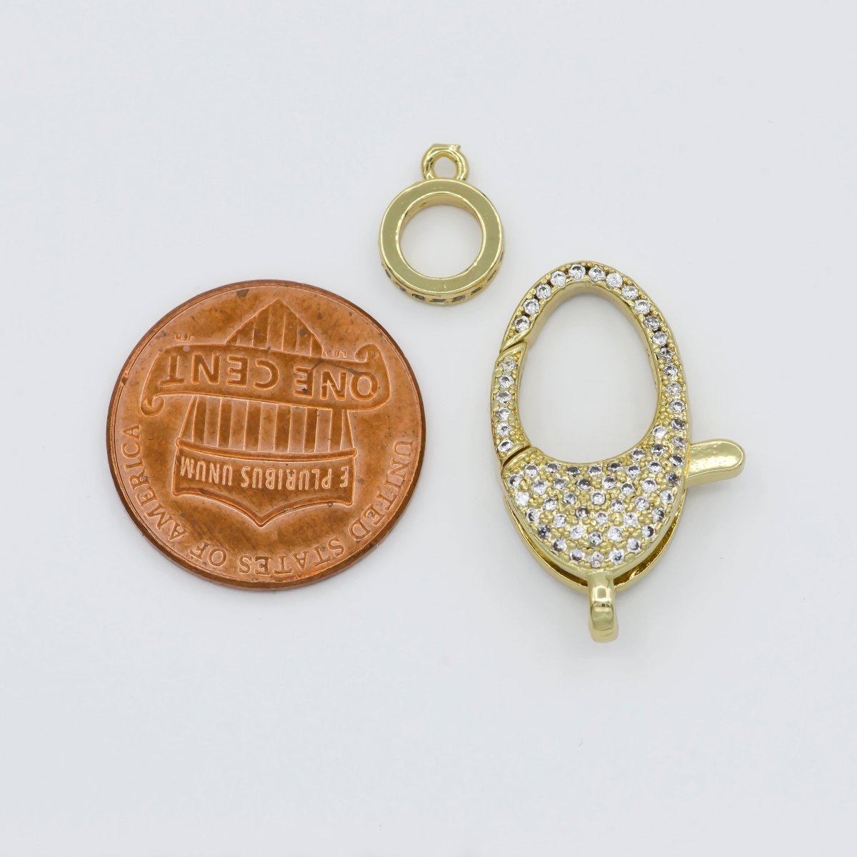 Dainty Crystal Gold Filled Oval Lobster Clasp with Jump Ring  L-315