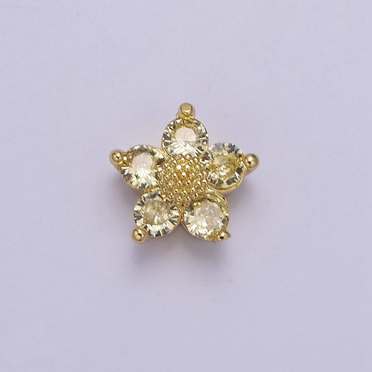 Dainty CZ Flower Spacer Bead, Gold Floral Spacer Beads Pink Clear Purple Green CZ Spacer Beads, Small Daisy Spacers for Bracelet NecklaceB-176 B-177