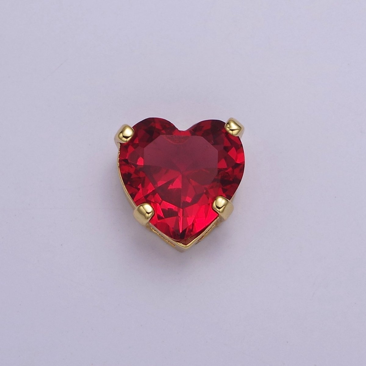 Dainty CZ Heart Spacer Bead, Gold Filled Heart Spacer Beads Pink Greem CZ Spacer Beads, Small Heart Spacers for Bracelet Necklace B-205