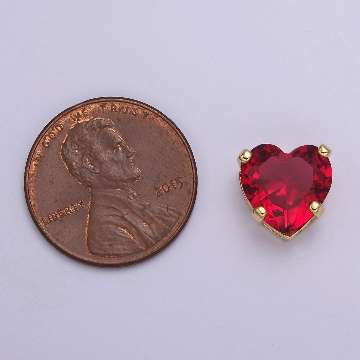 Dainty CZ Heart Spacer Bead, Gold Filled Heart Spacer Beads Pink Greem CZ Spacer Beads, Small Heart Spacers for Bracelet Necklace B-205
