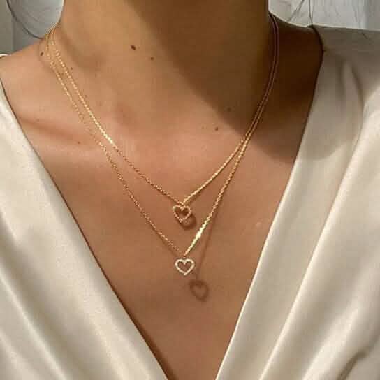 Collier Cœur Diamant Délicat Petit Cœur Amour Collier Quotidien