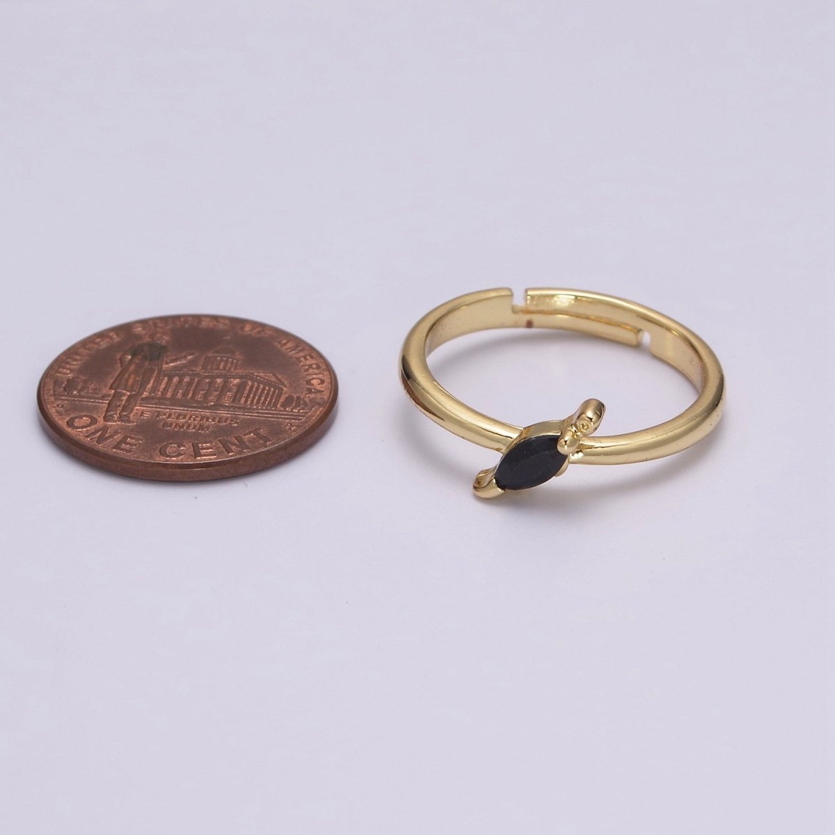 Dainty Dino Ring • Minimalist Dinosaurus Ring • Gold Open Adjustable Ring Cute Kawaii Dino U-151 ~ U-158