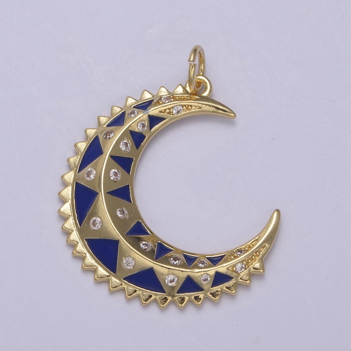 Dainty Enamel Crescent Moon Charm, Celestial Jewelry Gold Moon Pendant, 14K Gold Filled Moon Charm Pendant for Necklace Bracelet Charm Supply N-736 - N-742