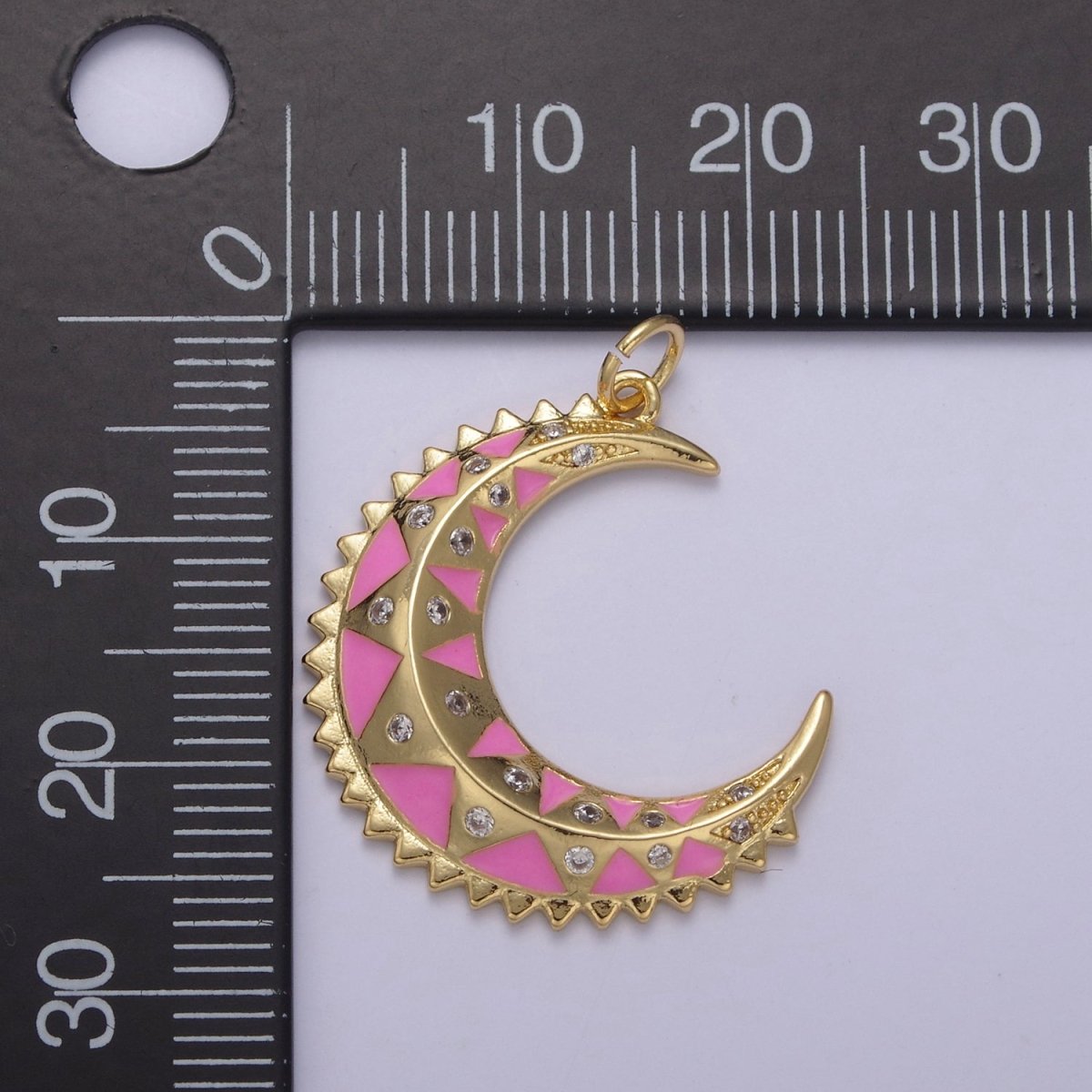Dainty Enamel Crescent Moon Charm, Celestial Jewelry Gold Moon Pendant, 14K Gold Filled Moon Charm Pendant for Necklace Bracelet Charm Supply N-736 - N-742
