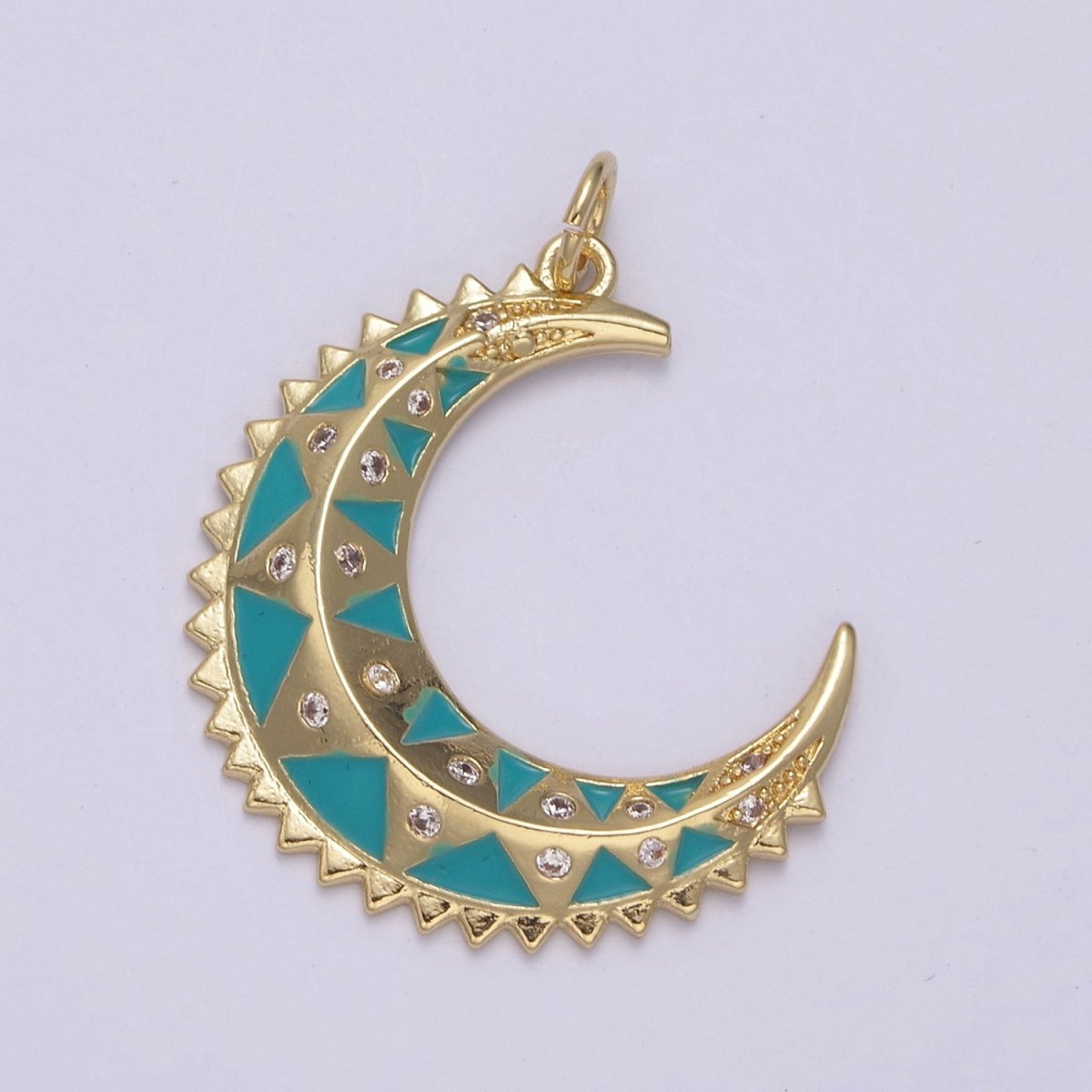 Dainty Enamel Crescent Moon Charm, Celestial Jewelry Gold Moon Pendant, 14K Gold Filled Moon Charm Pendant for Necklace Bracelet Charm Supply N-736 - N-742