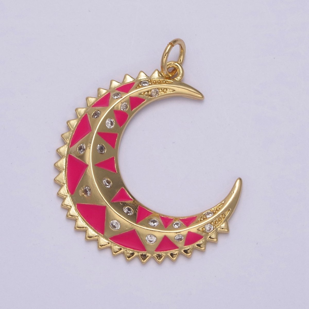 Dainty Enamel Crescent Moon Charm, Celestial Jewelry Gold Moon Pendant, 14K Gold Filled Moon Charm Pendant for Necklace Bracelet Charm Supply N-736 - N-742