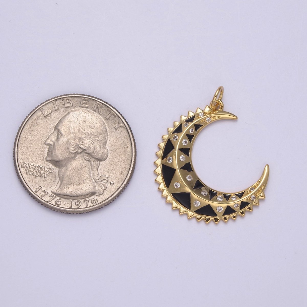 Dainty Enamel Crescent Moon Charm, Celestial Jewelry Gold Moon Pendant, 14K Gold Filled Moon Charm Pendant for Necklace Bracelet Charm Supply N-736 - N-742
