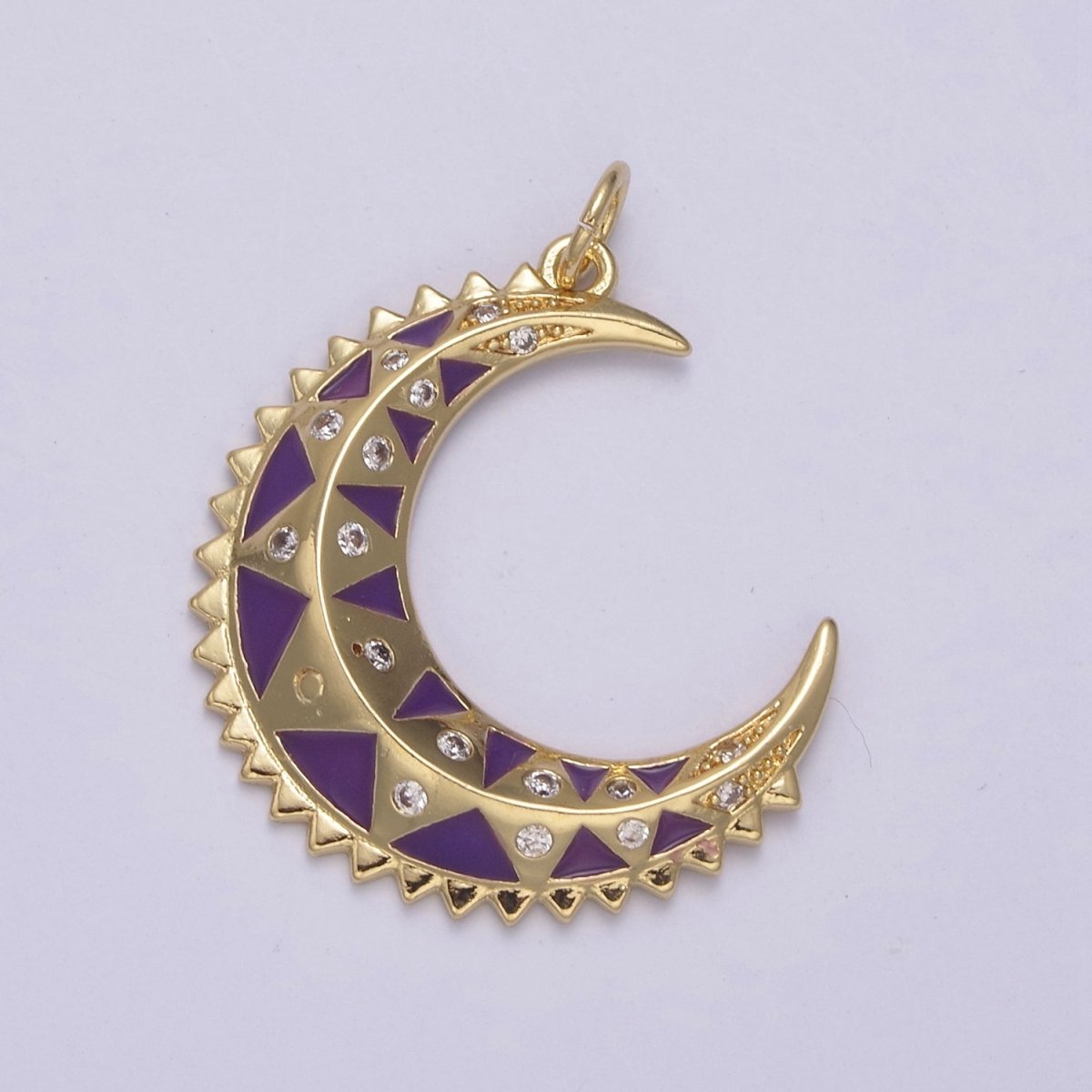 Dainty Enamel Crescent Moon Charm, Celestial Jewelry Gold Moon Pendant, 14K Gold Filled Moon Charm Pendant for Necklace Bracelet Charm Supply N-736 - N-742