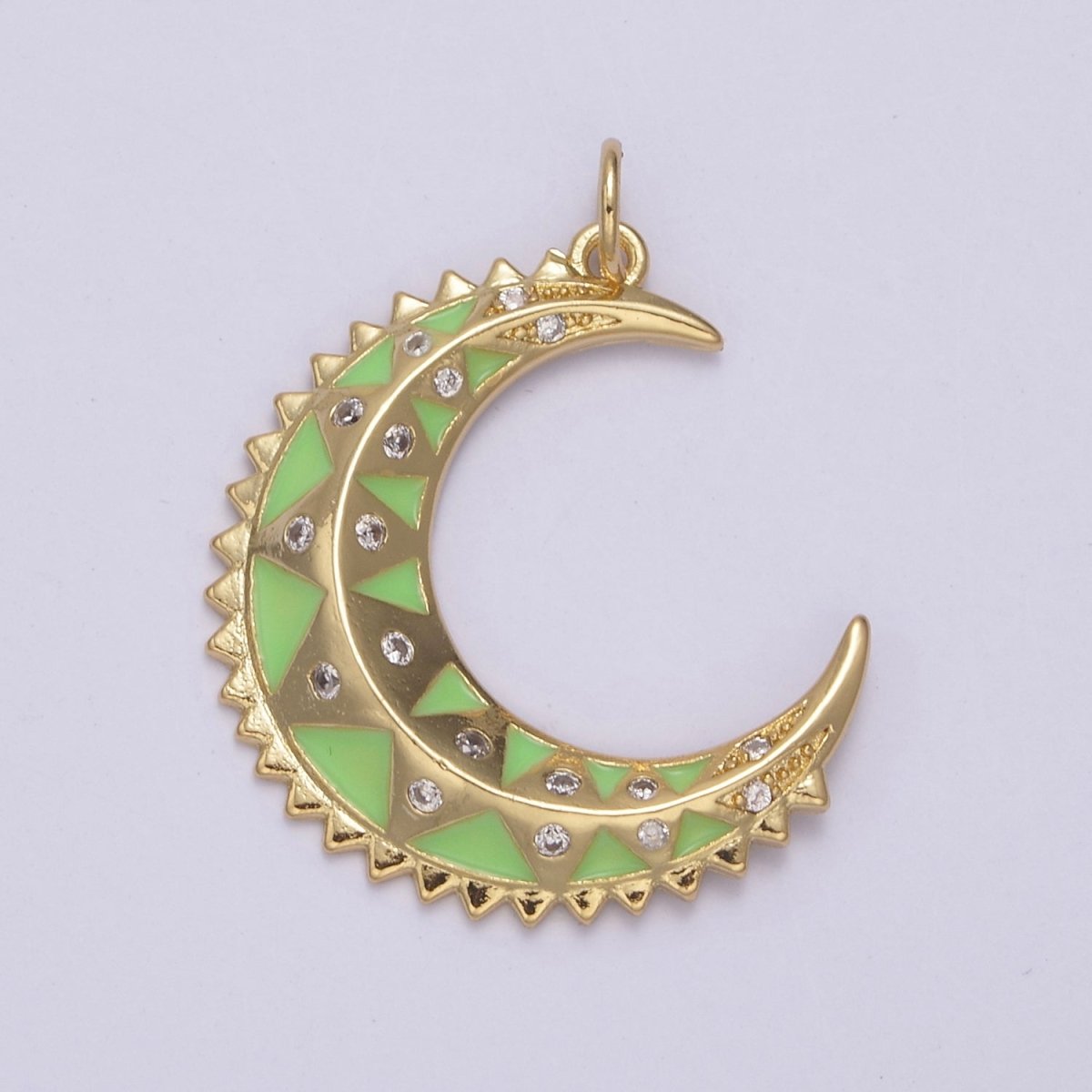 Dainty Enamel Crescent Moon Charm, Celestial Jewelry Gold Moon Pendant, 14K Gold Filled Moon Charm Pendant for Necklace Bracelet Charm Supply N-736 - N-742