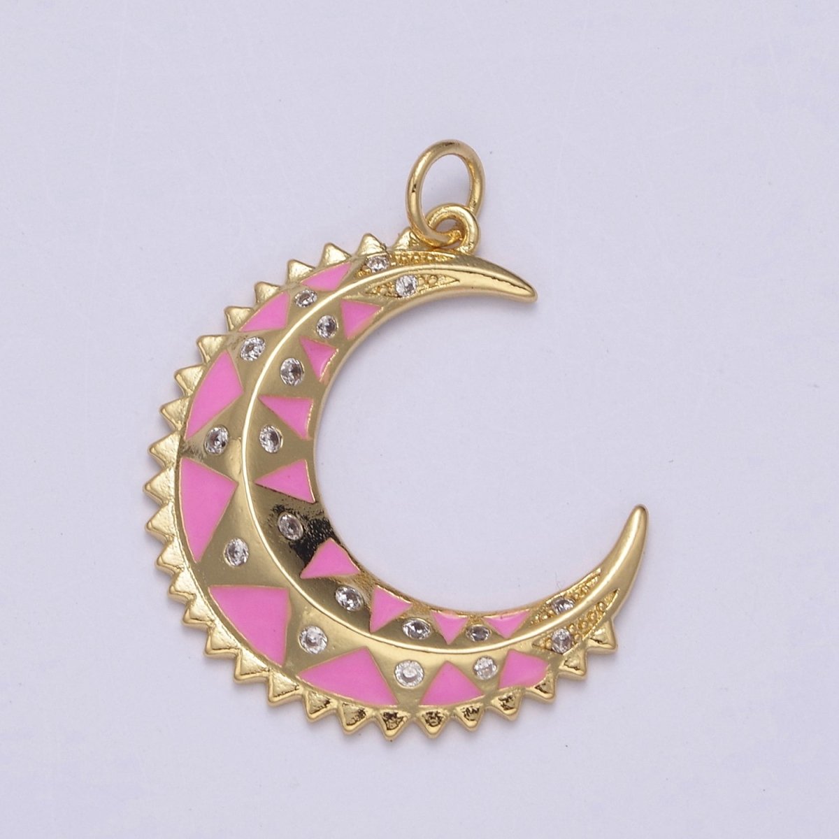 Dainty Enamel Crescent Moon Charm, Celestial Jewelry Gold Moon Pendant, 14K Gold Filled Moon Charm Pendant for Necklace Bracelet Charm Supply N-736 - N-742