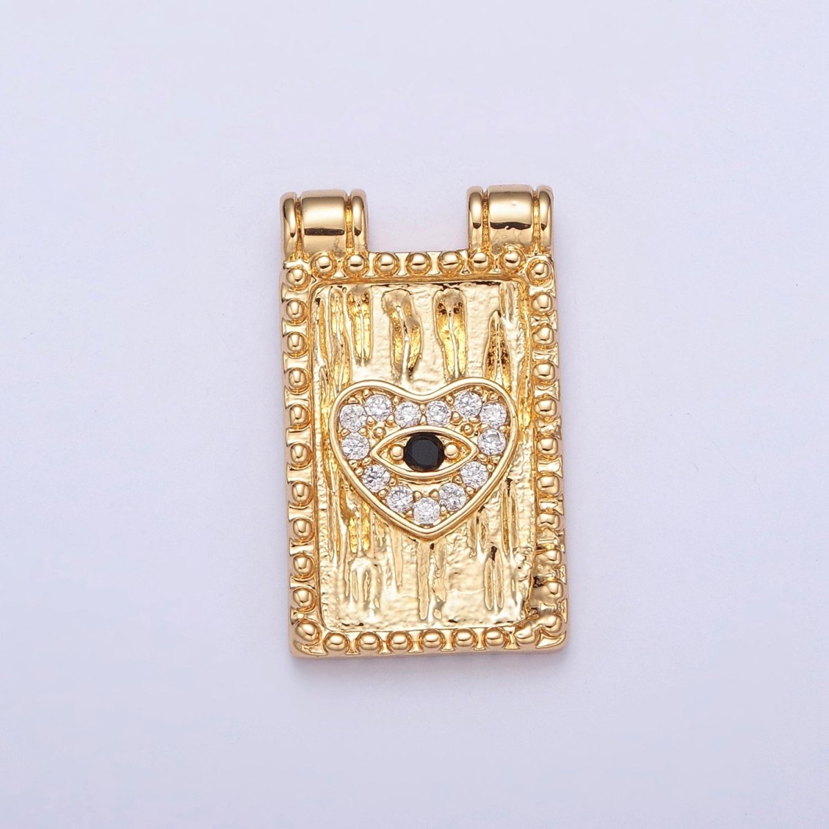 Dainty Evil Eye Charm Tag Dangle Pendant Heart G-923
