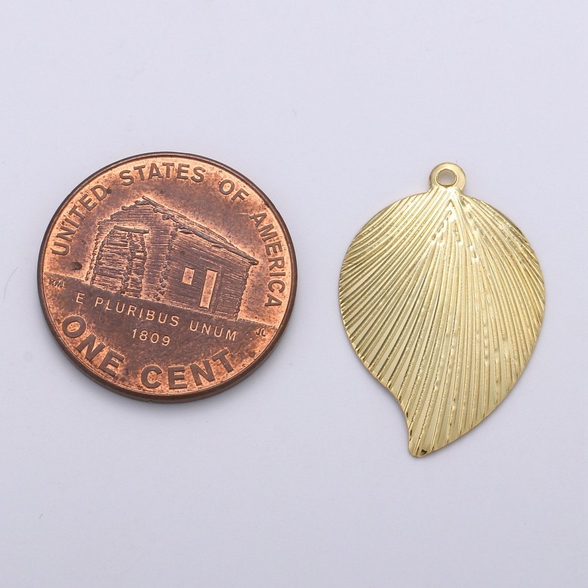 Dainty Flat Leaf Charm Pendant Gold leaf petal charm for DIY Jewelry Making 24k Gold Filled Findings, D-462