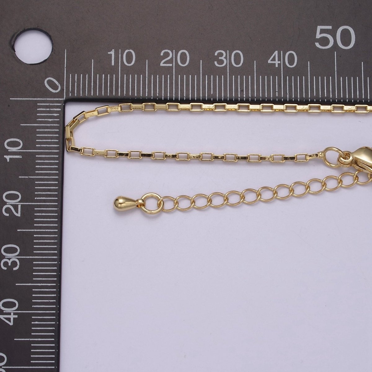 Dainty Gold Box Chain Necklace 17.8 inch + 2 inch extender Layering Jewelry | WA-870 Clearance Pricing