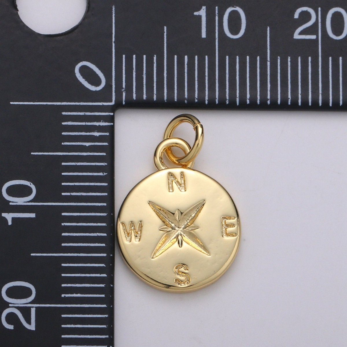 Dainty Gold Compass Charm Pendant, Adventure, Travel Charm Pendant, Nautical Charms Supply North East South West Jewelry Inspired C-817
