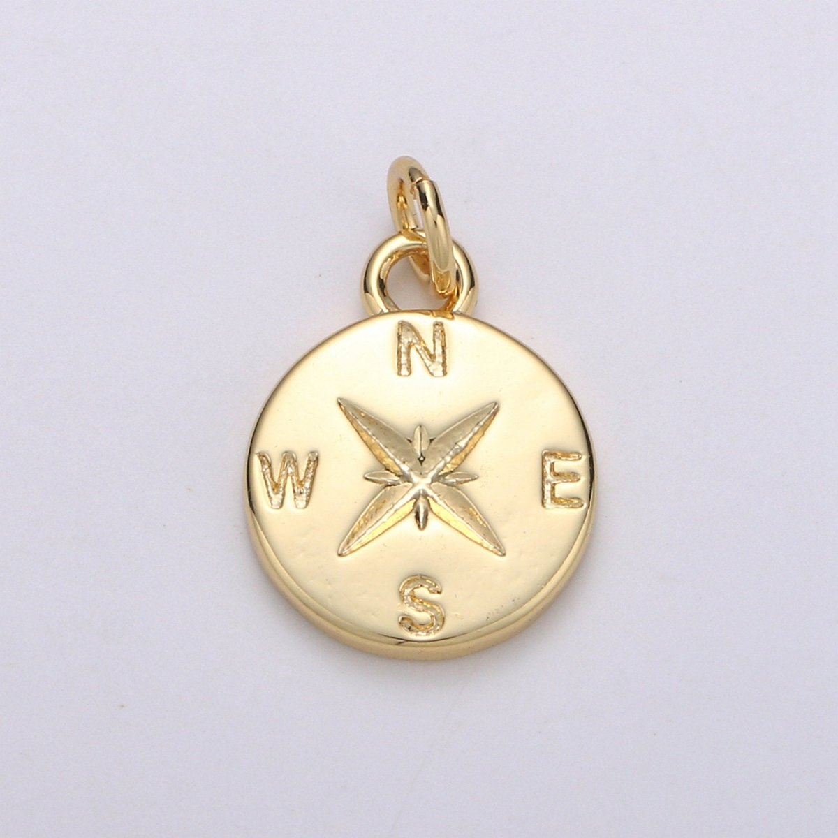 Dainty Gold Compass Charm Pendant, Adventure, Travel Charm Pendant, Nautical Charms Supply North East South West Jewelry Inspired C-817