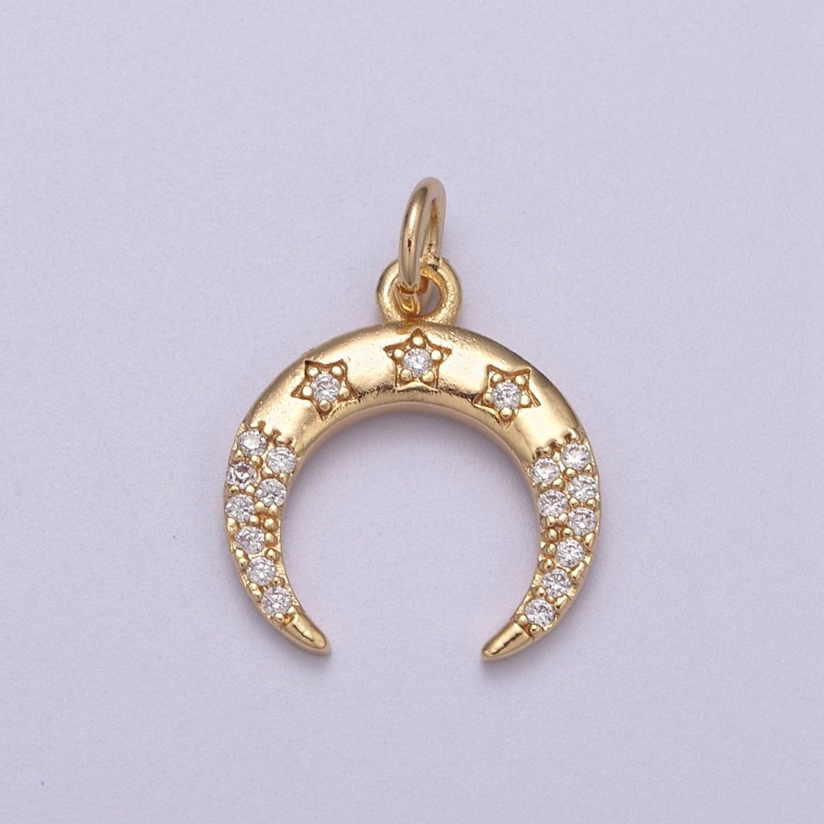 Dainty Gold Crescent Moon Charm Upside down Tusk Moon Jewelry Add on Charm for Necklace Bracelet Earring N-287
