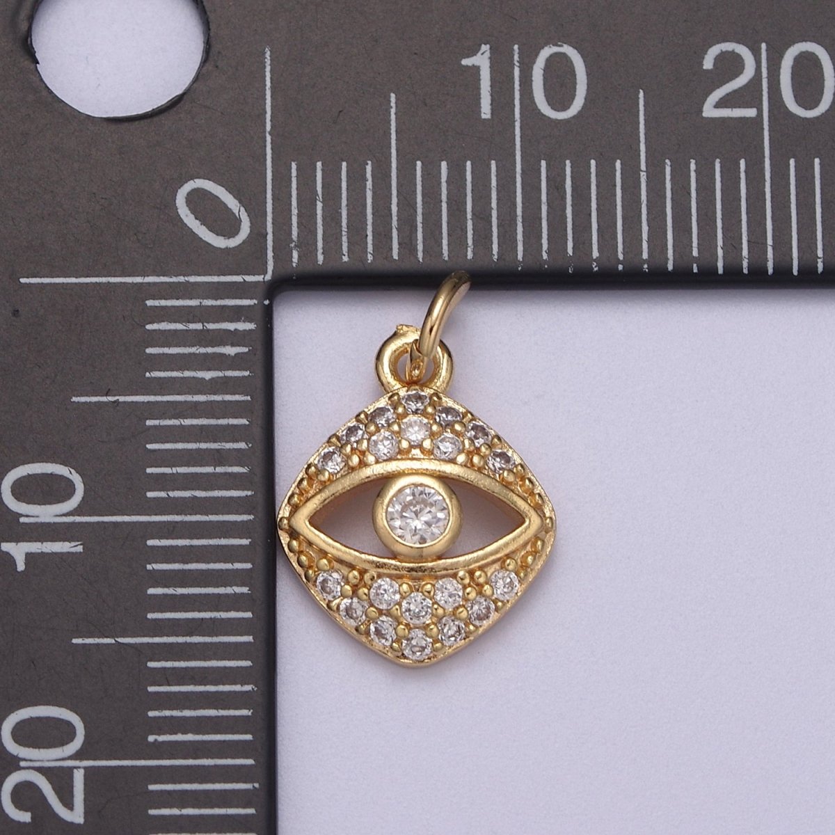 Dainty Gold Evil Eye Charm 16k Gold filled Eye Jewelry Add on Charm for Necklace Bracelet Earring N-288