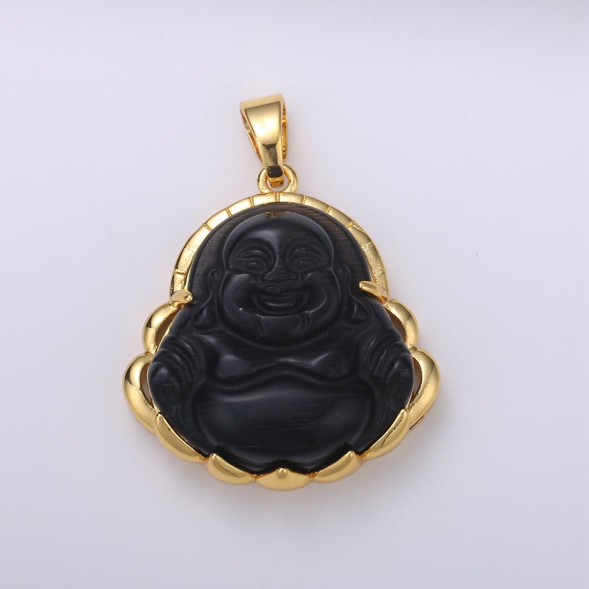 Dainty Gold Filled Buddha Pendant for Necklace Laughing Buddha Charm Tiger eye Buddha Pendant AH-281 - AH-290