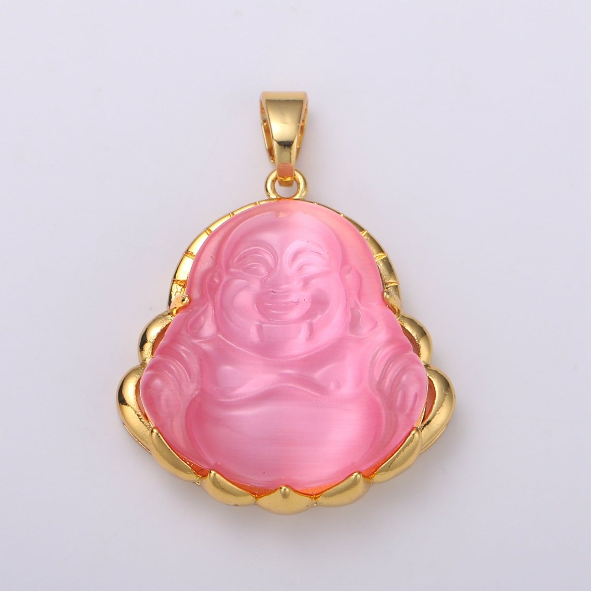 Dainty Gold Filled Buddha Pendant for Necklace Laughing Buddha Charm Tiger eye Buddha Pendant AH-281 - AH-290