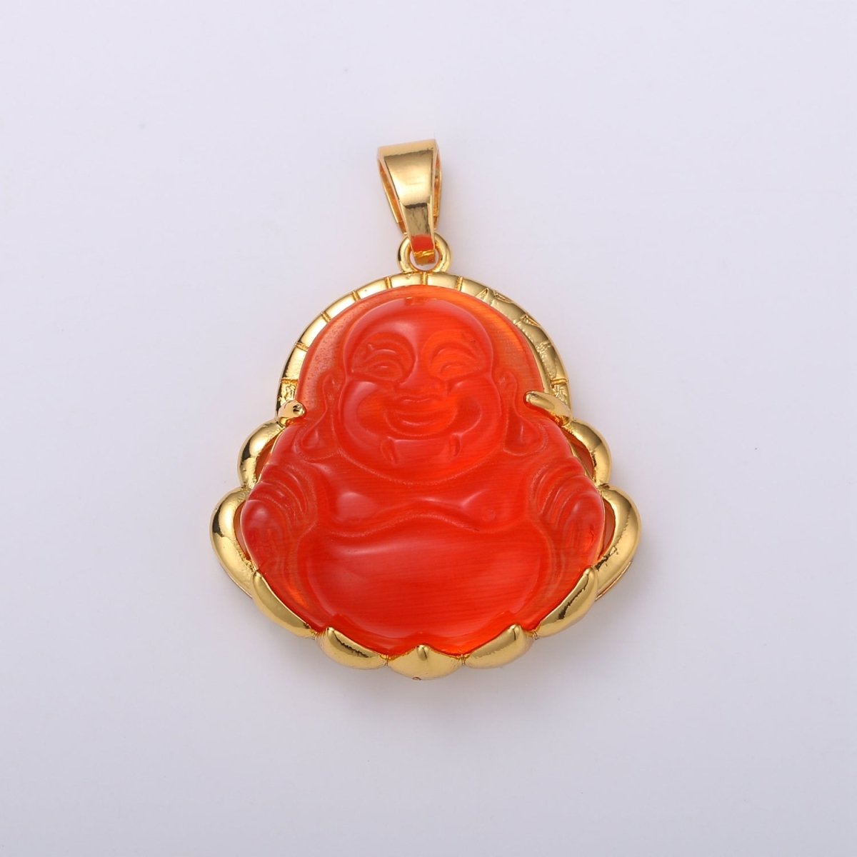Dainty Gold Filled Buddha Pendant for Necklace Laughing Buddha Charm Tiger eye Buddha Pendant AH-281 - AH-290