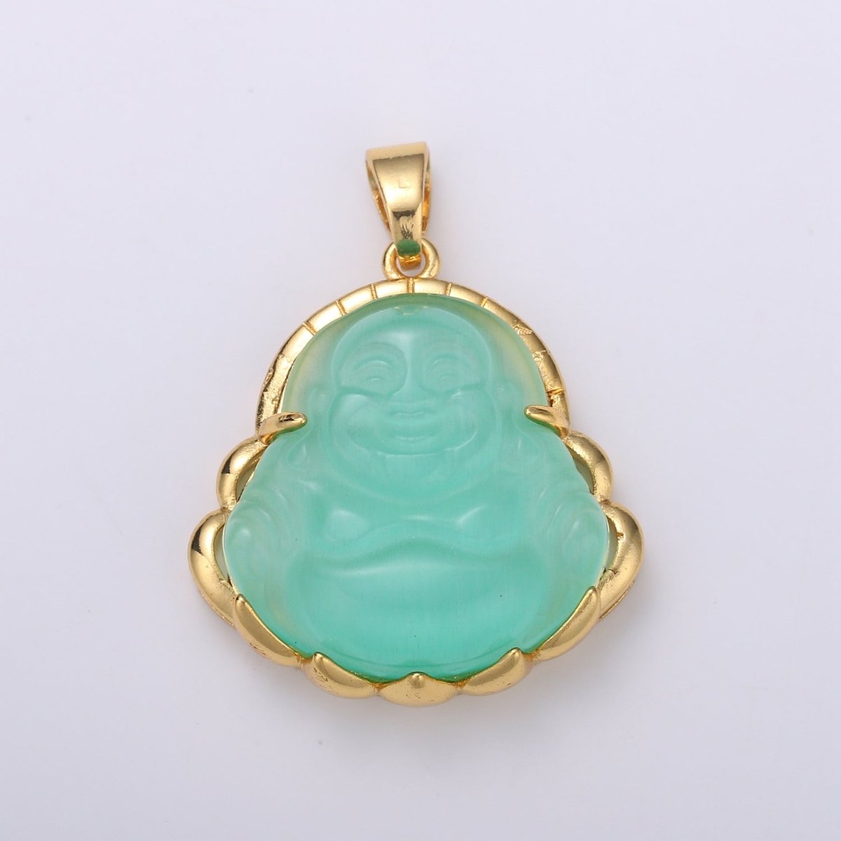 Dainty Gold Filled Buddha Pendant for Necklace Laughing Buddha Charm Tiger eye Buddha Pendant AH-281 - AH-290