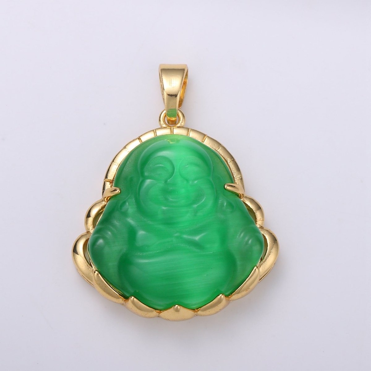 Dainty Gold Filled Buddha Pendant for Necklace Laughing Buddha Charm Tiger eye Buddha Pendant AH-281 - AH-290