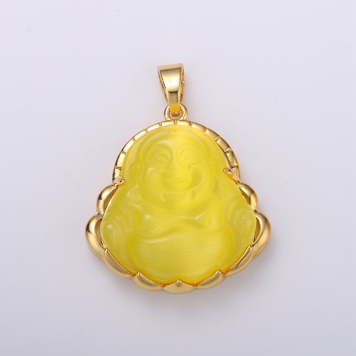 Dainty Gold Filled Buddha Pendant for Necklace Laughing Buddha Charm Tiger eye Buddha Pendant AH-281 - AH-290