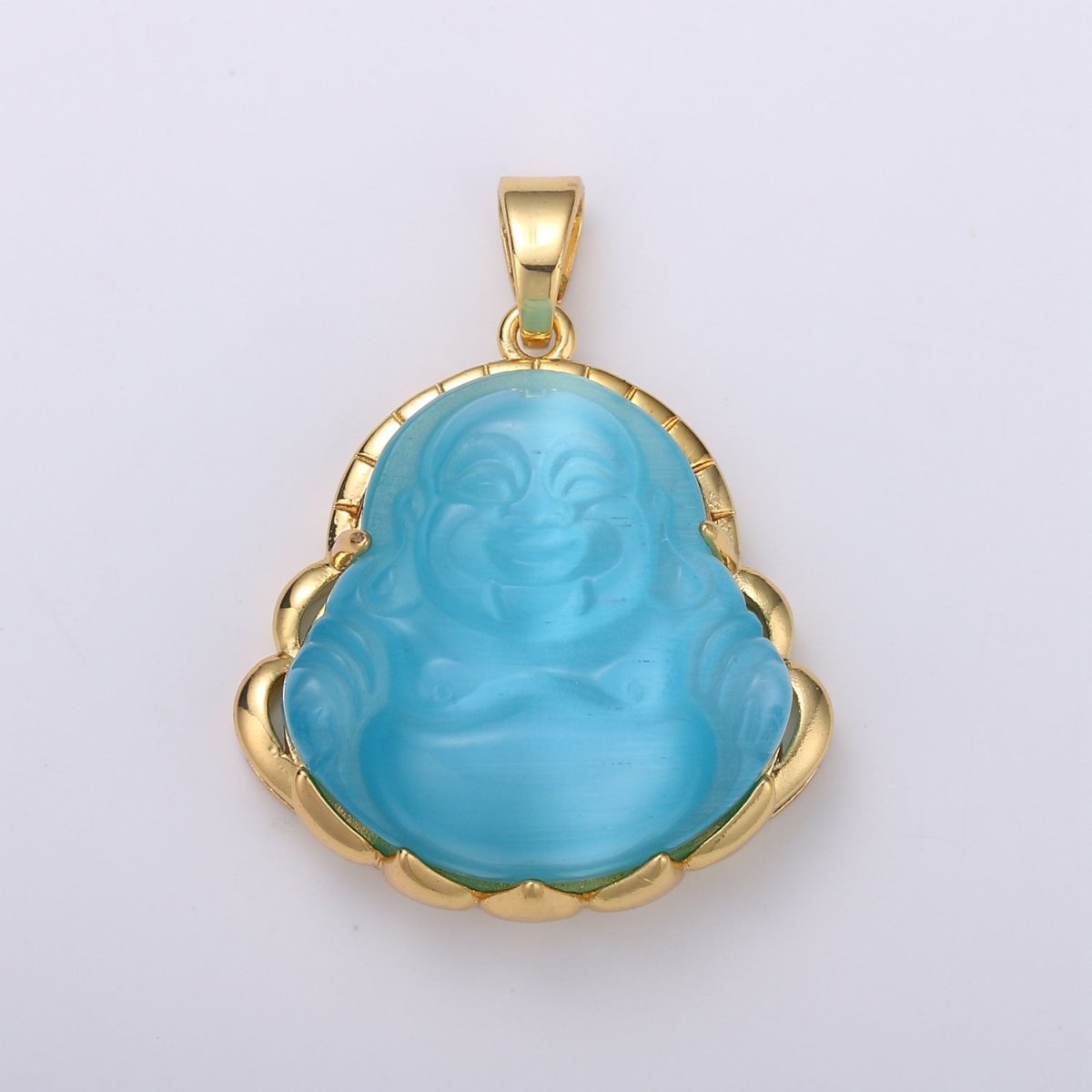 Dainty Gold Filled Buddha Pendant for Necklace Laughing Buddha Charm Tiger eye Buddha Pendant AH-281 - AH-290