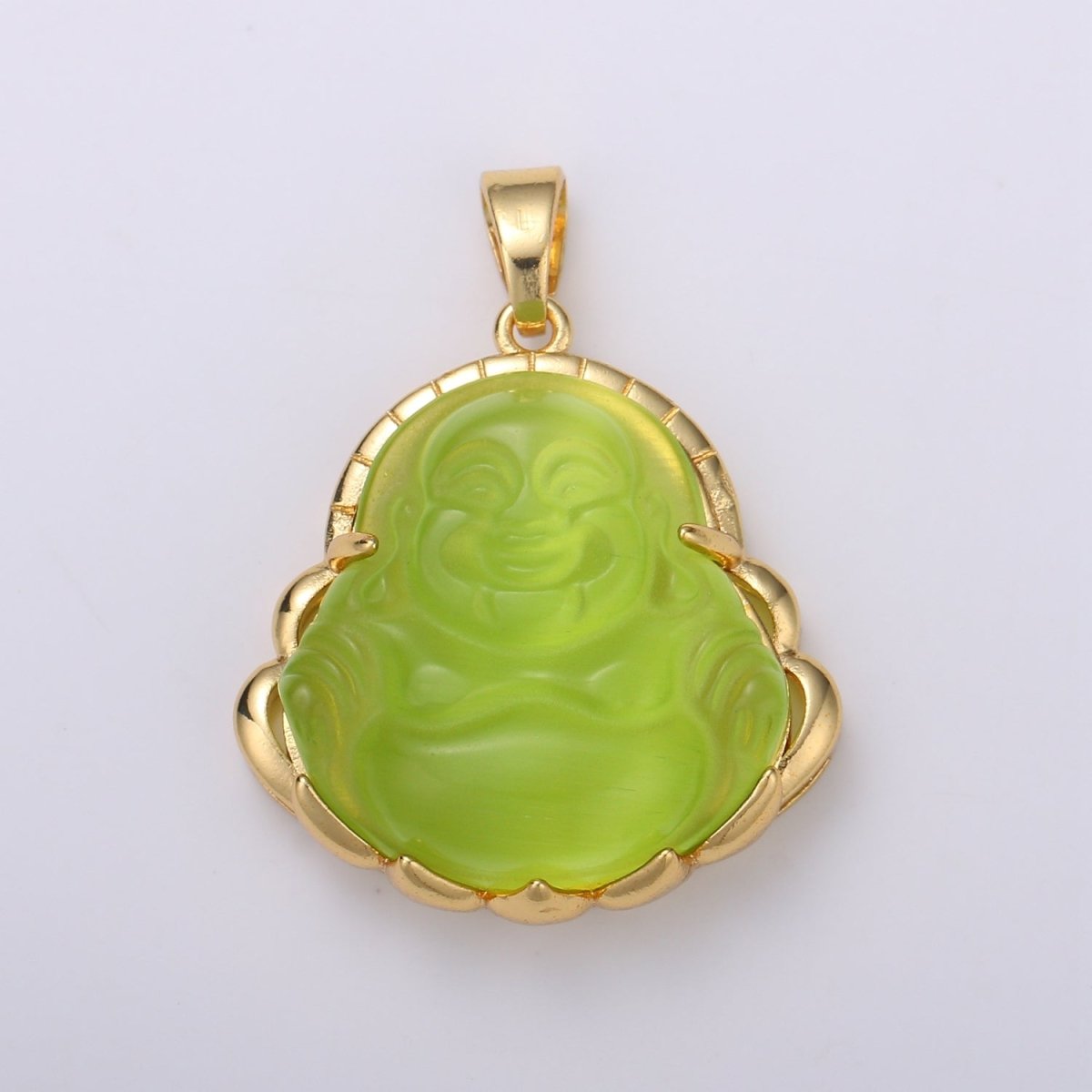 Dainty Gold Filled Buddha Pendant for Necklace Laughing Buddha Charm Tiger eye Buddha Pendant AH-281 - AH-290