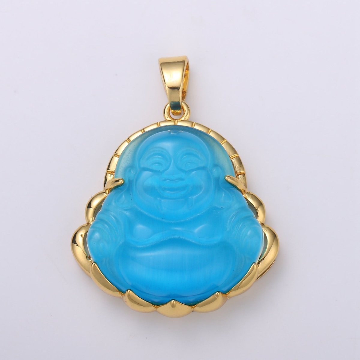 Dainty Gold Filled Buddha Pendant for Necklace Laughing Buddha Charm Tiger eye Buddha Pendant AH-281 - AH-290