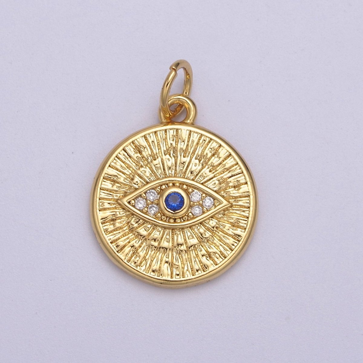Dainty Gold Filled Coin Evil Eye Charm N-865