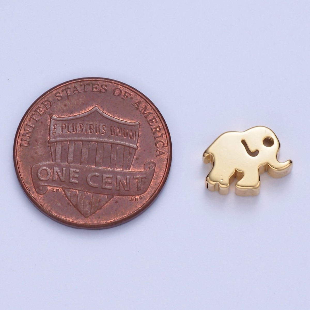 Dainty Gold Filled Elephant Bead Spacer for Bracelet W-856
