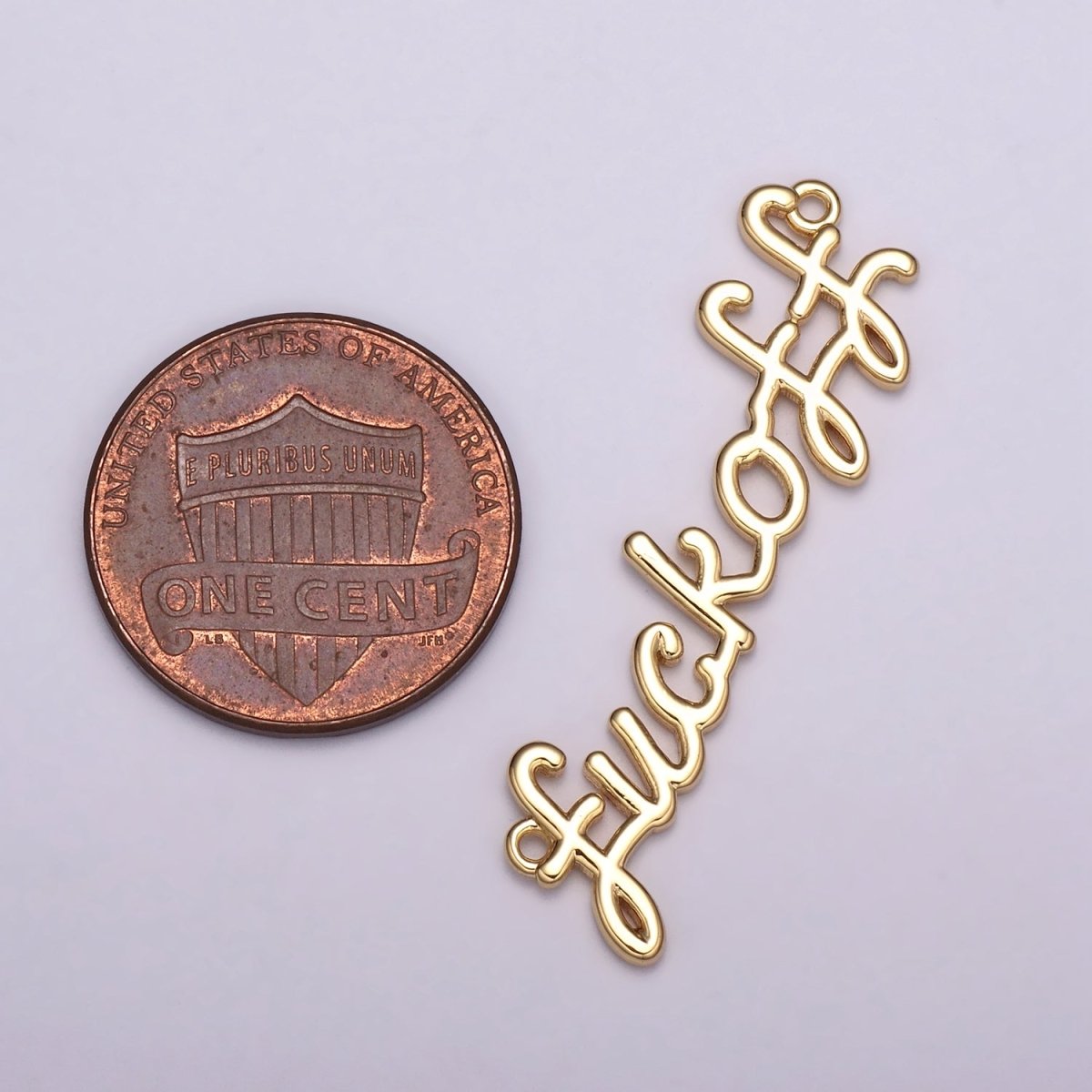 Dainty Gold Filled Fuck Off Charm for Necklace Bracelet, Fuckoff Link Connector, Fuck Off Word Cursive Jewelry Silver Personalized Script Necklace, Swear Word Pendant Trend Jewelry Y-00401 Y-00402