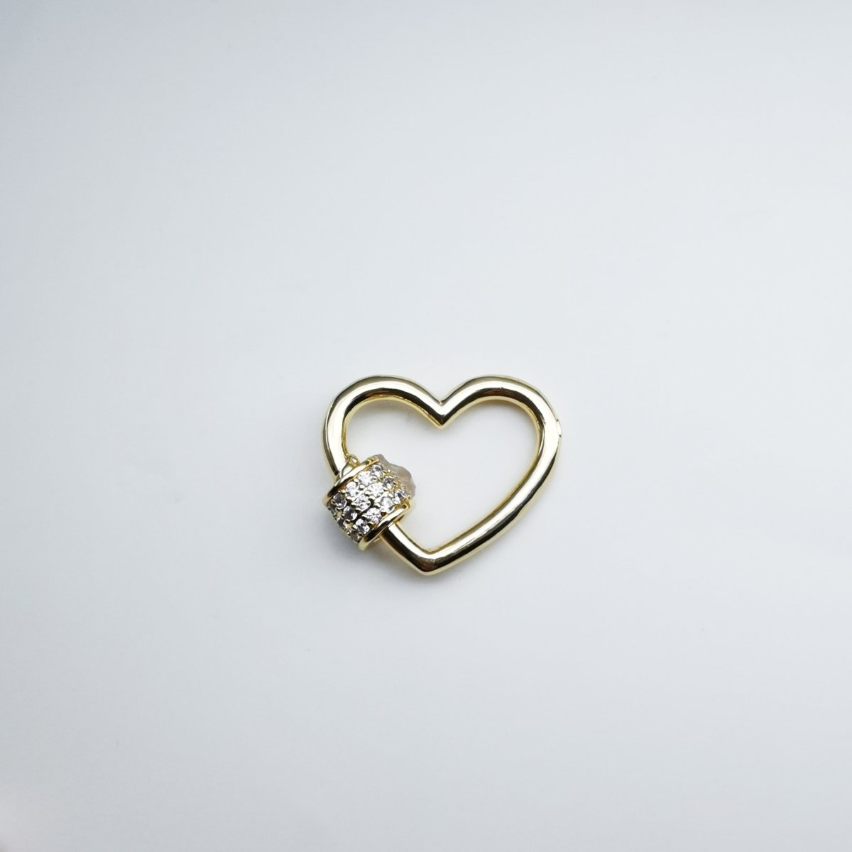 Dainty Gold Filled Heart Carabiner Screw Lock Padlock Clasp K-775