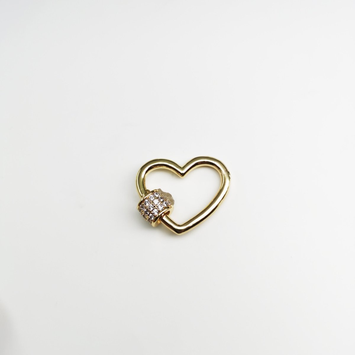 Dainty Gold Filled Heart Carabiner Screw Lock Padlock Clasp K-775
