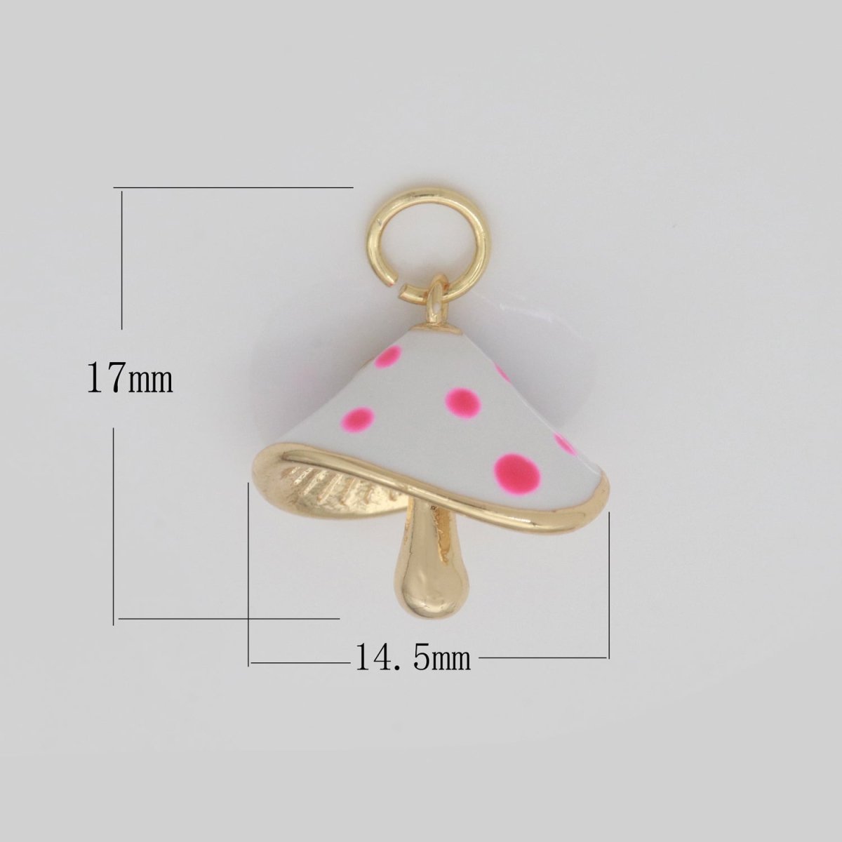 Dainty Gold Filled Magic Mushroom Charm White Mushroom Pendant Novelty Charm Fungi Jewelry Mushroom Gift Funky for Bracelet Necklace Earring M-605
