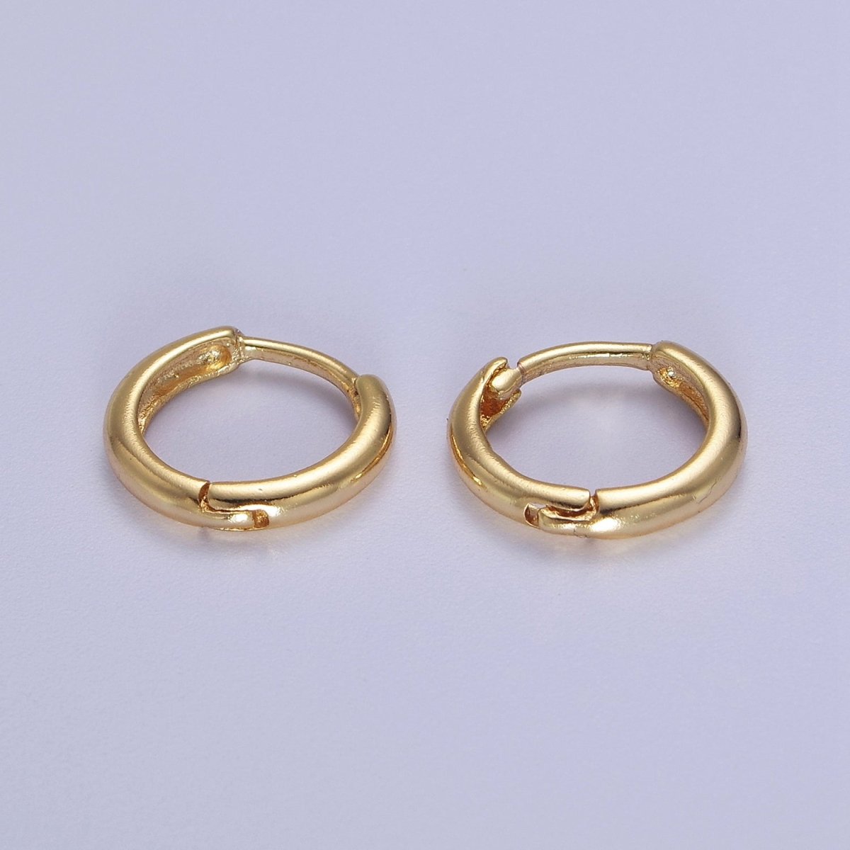 Dainty Gold Huggie Earring 12mm Simple Minimalist Hoop  V-092