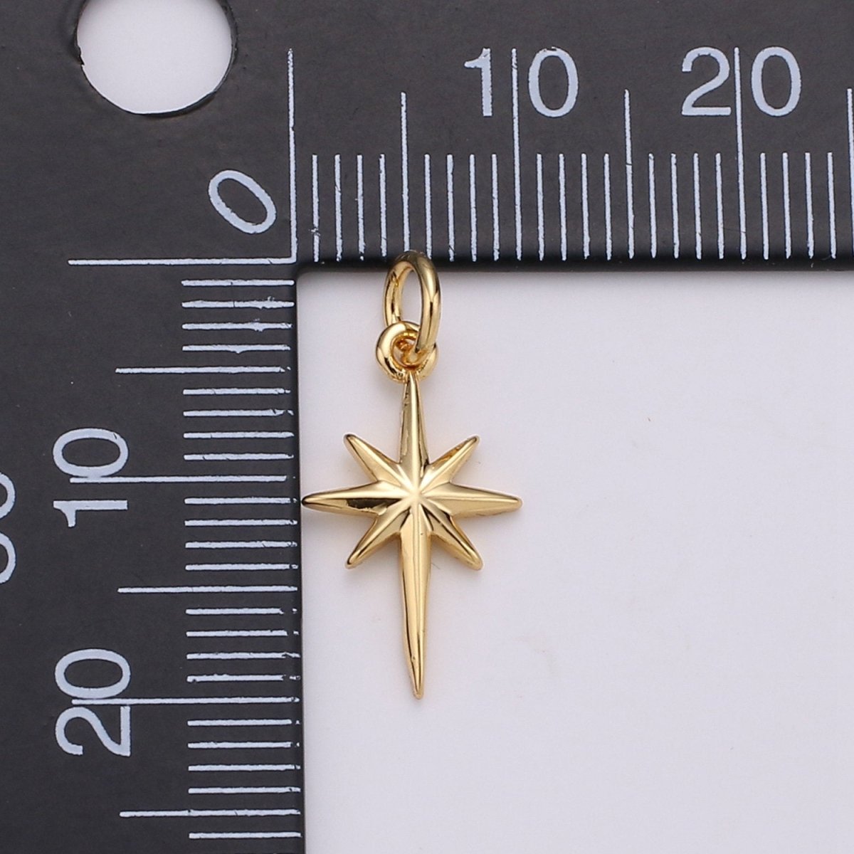 Dainty Gold  North Star Charm Necklace, Bethlehem Star Pendant in Silver Celestial Jewelry Making Supply D-450 D-451