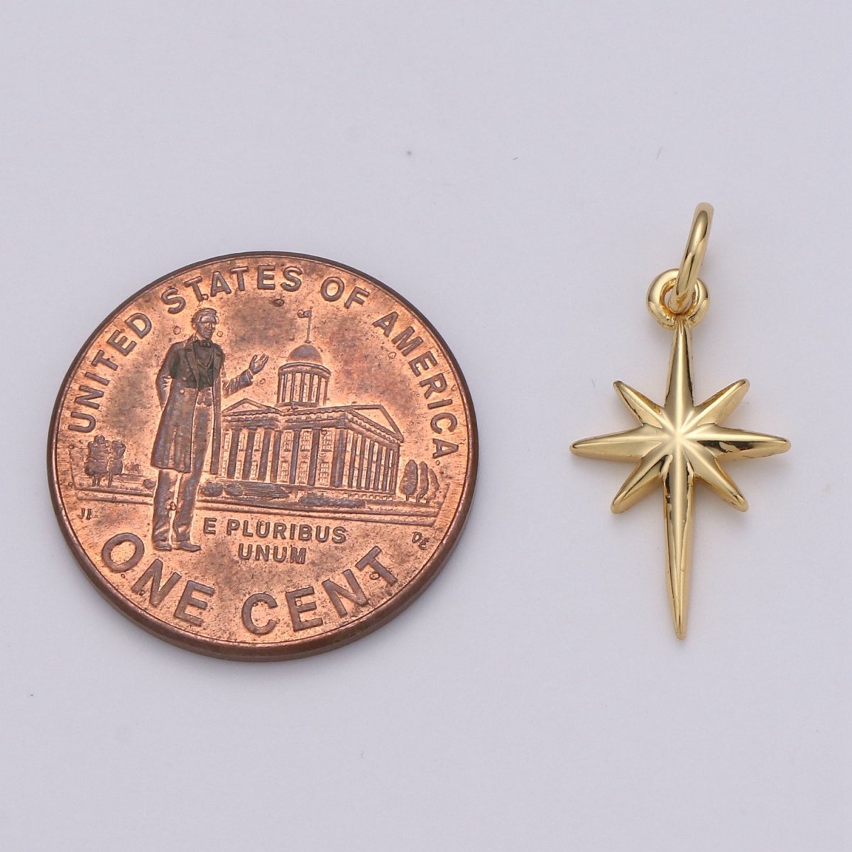Dainty Gold  North Star Charm Necklace, Bethlehem Star Pendant in Silver Celestial Jewelry Making Supply D-450 D-451