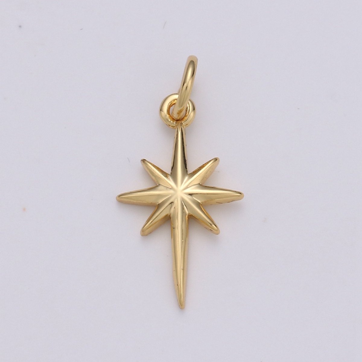 Dainty Gold  North Star Charm Necklace, Bethlehem Star Pendant in Silver Celestial Jewelry Making Supply D-450 D-451
