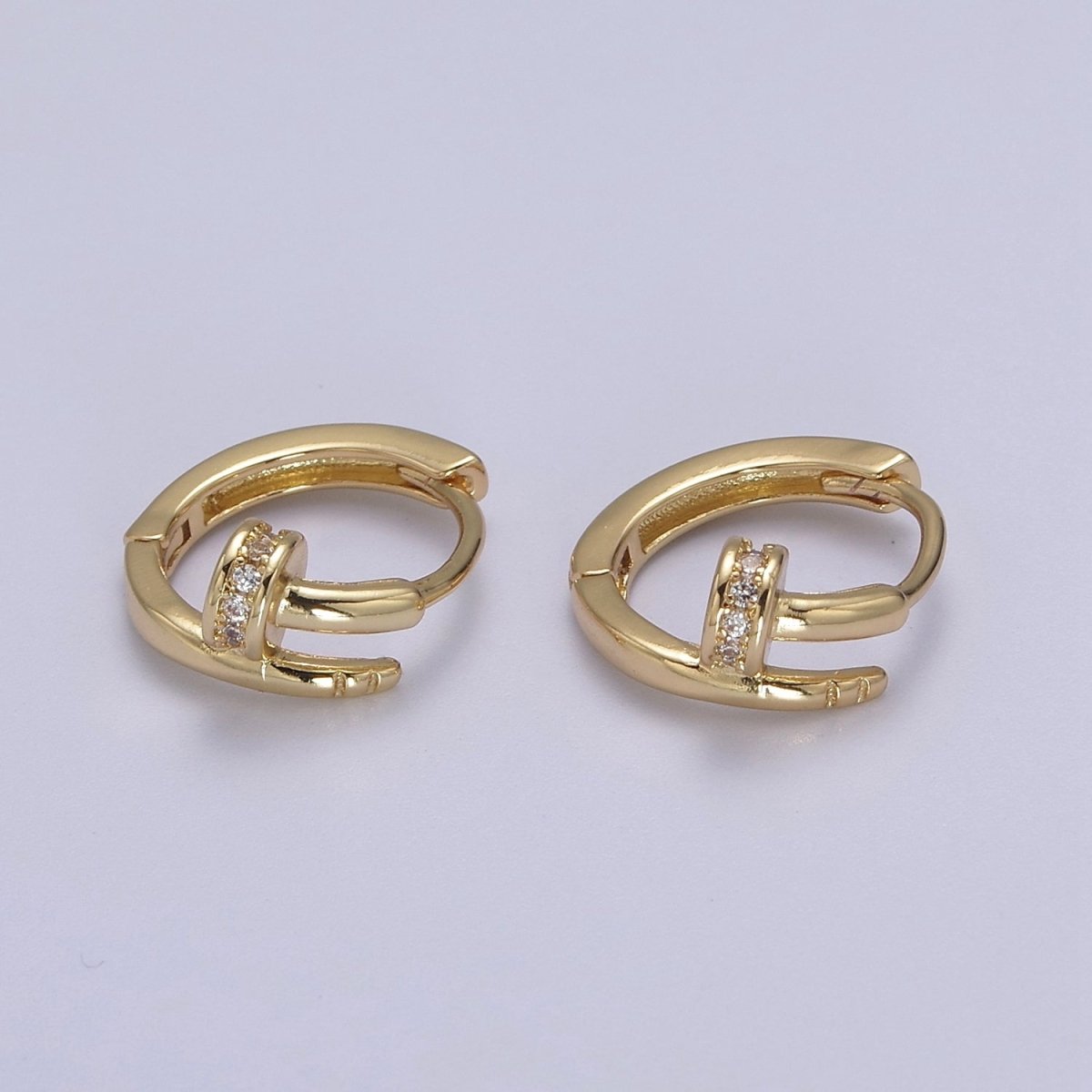 Dainty Gold Spiral Huggie Earring Fashion Jewelry V-139