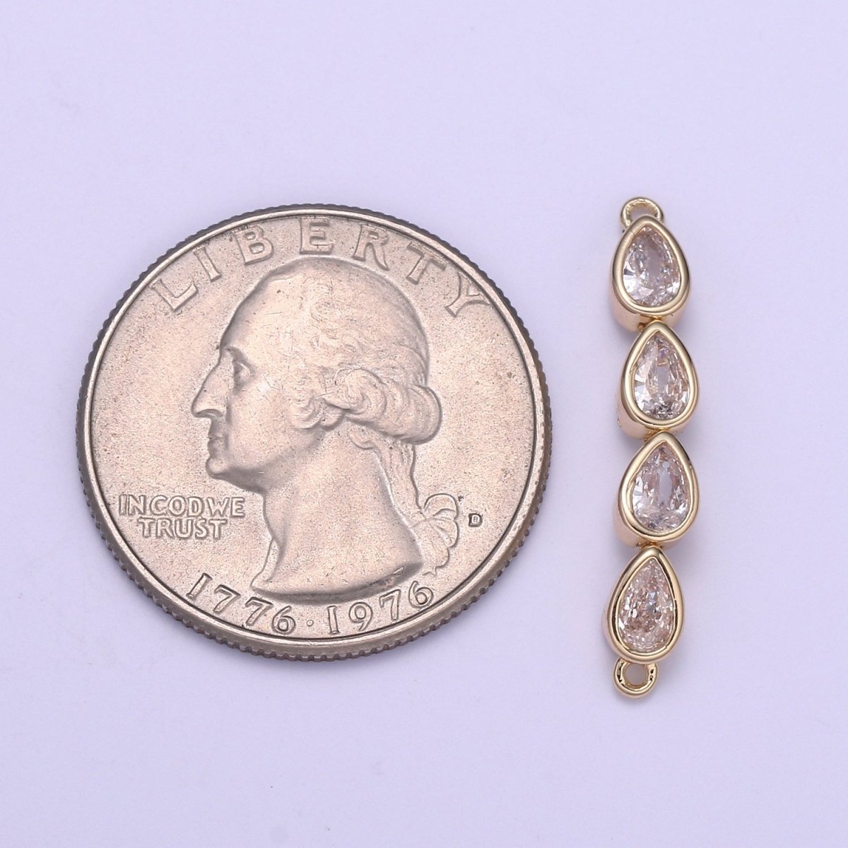 Dainty Gold Tear Drop Link Connector for Bracelet Necklace Component F-728