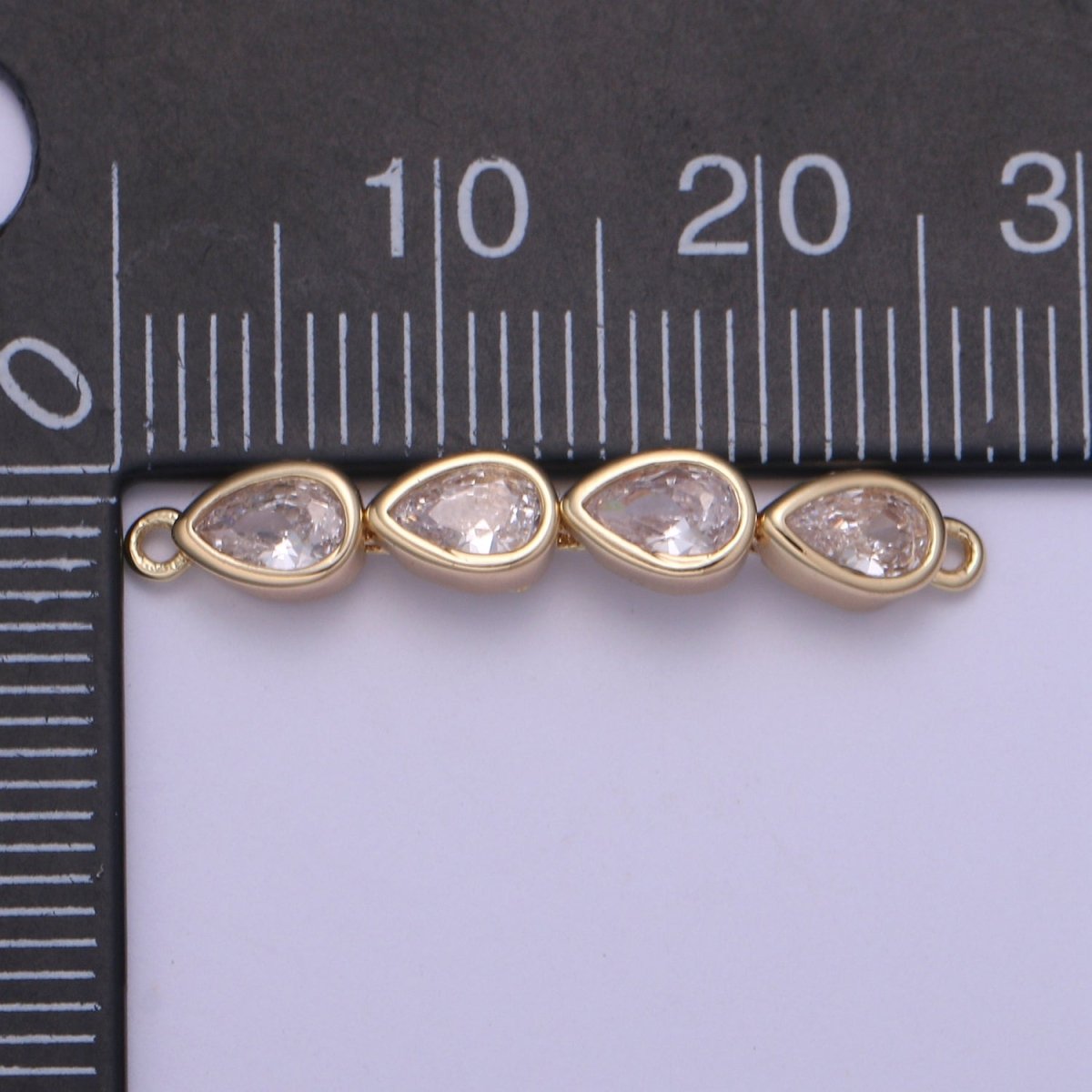 Dainty Gold Tear Drop Link Connector for Bracelet Necklace Component F-728